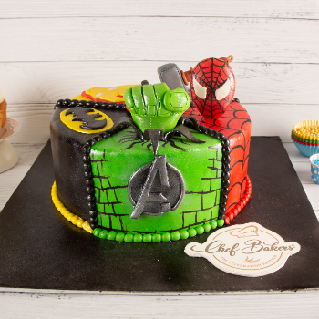 Avengers theme ..whipped cream cake... - The Sweet Indulgence | Facebook