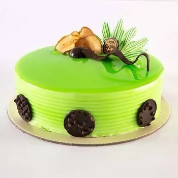 Eggless Green Apple Surprise Cake