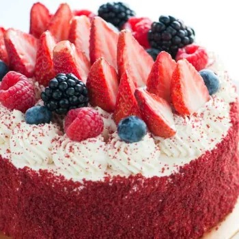 Eggless Red Velvet Fruit Cake