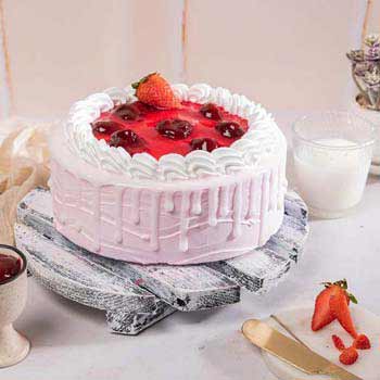 Strawberry Crunch Celebration Cake – White Flower