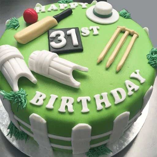 bat and ball cricket cake
