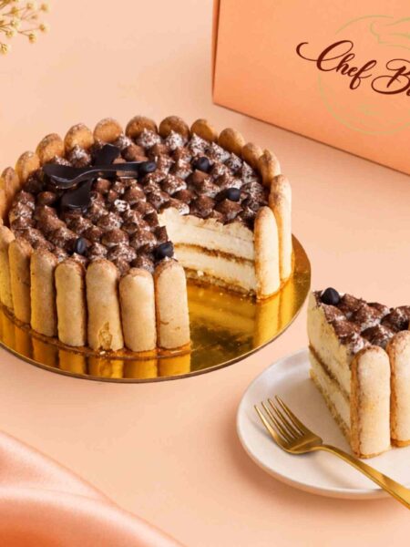 Italian Tiramisu with one slice