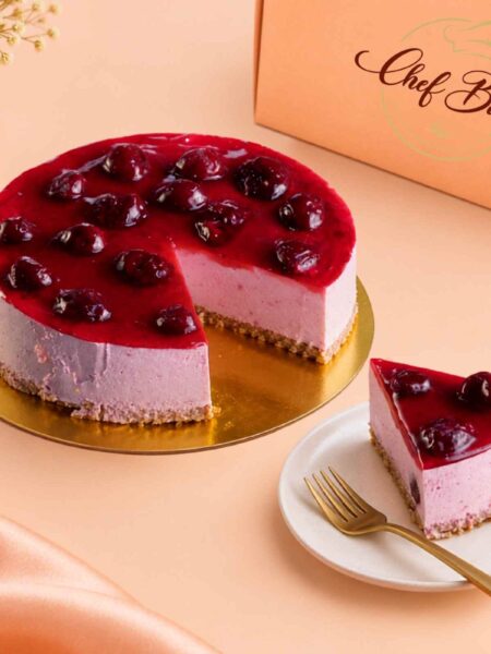 Strawberry Cheesecake with one slice