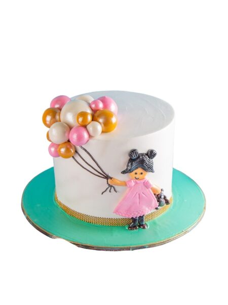 Cute baby balloon theme cake, ideal for showers, birthdays, or gender reveals.