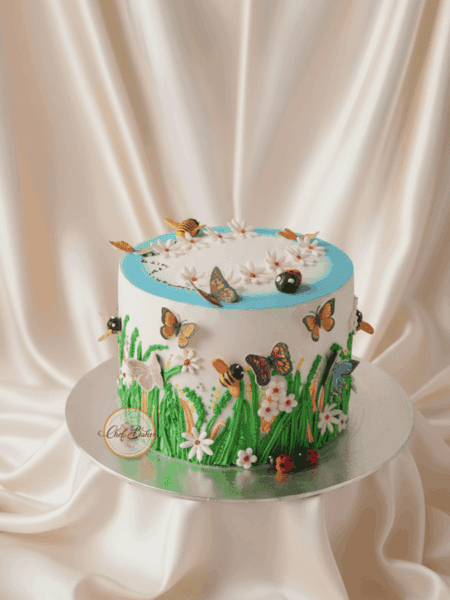 Butterfly Garden Theme Cake