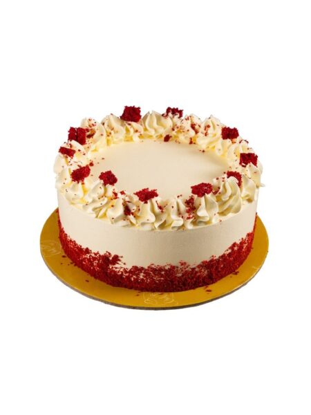 Red Velvet Cake eggless with red sponge layers and cream cheese frosting