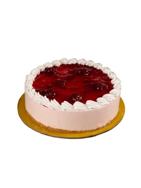 Strawberry Cheesecake with creamy filling and fresh strawberry topping