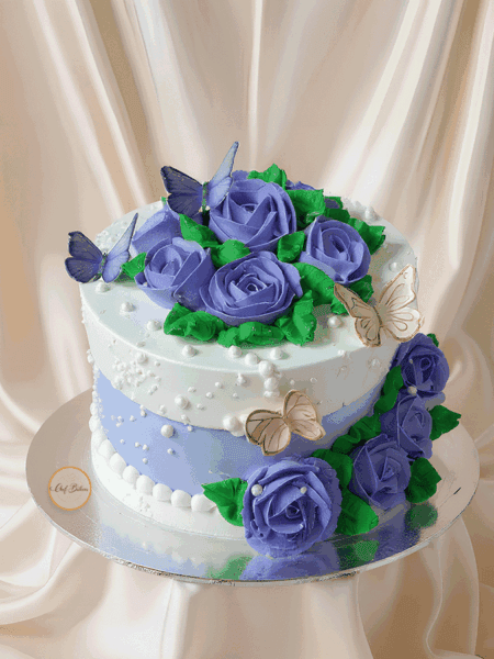 Purple Rose Butterfly Cake