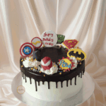 Superhero Chocolate Drip Cake