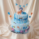 Blue Two Tier Kids Cake