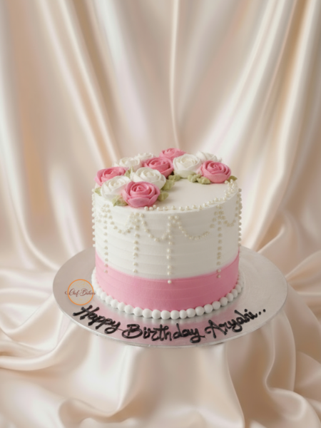 Pink Rose Birthday Cake