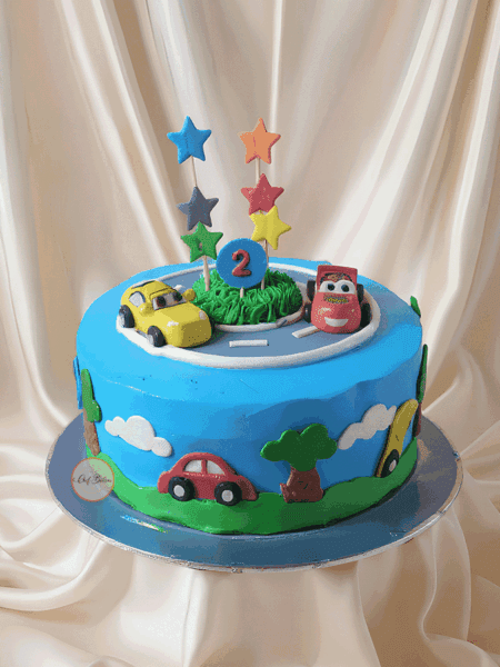 Cars Theme 2nd Birthday Cake