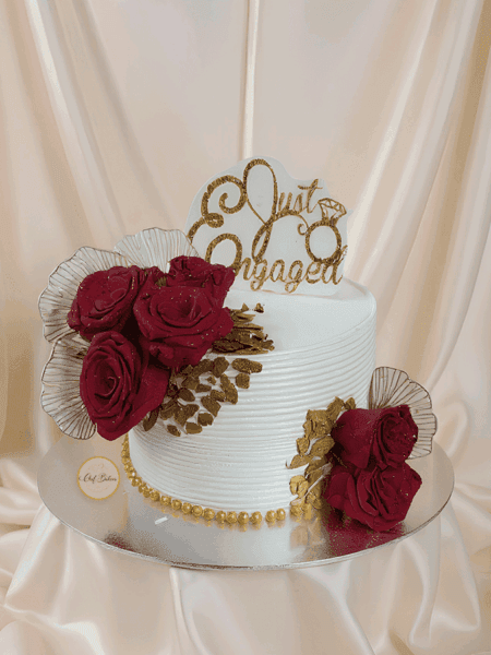 Red Rose Engagement Cake