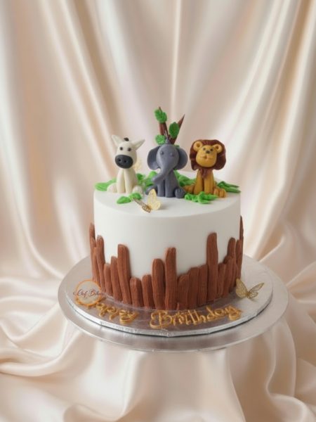 Safari Animal Theme Cake