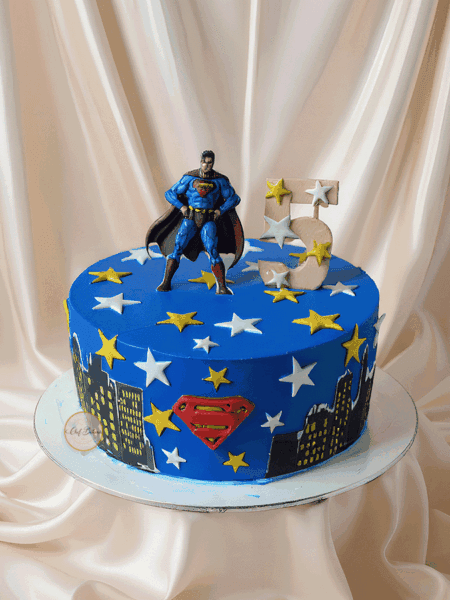 Superman Theme Birthday Cake