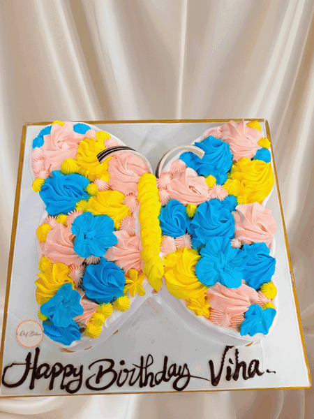 Butterfly Shape Cream Cake