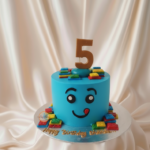 Smiley Face Cake with Building Blocks