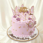 Pink Butterfly Birthday Cake