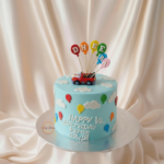 Colorful Balloon and Car Cake