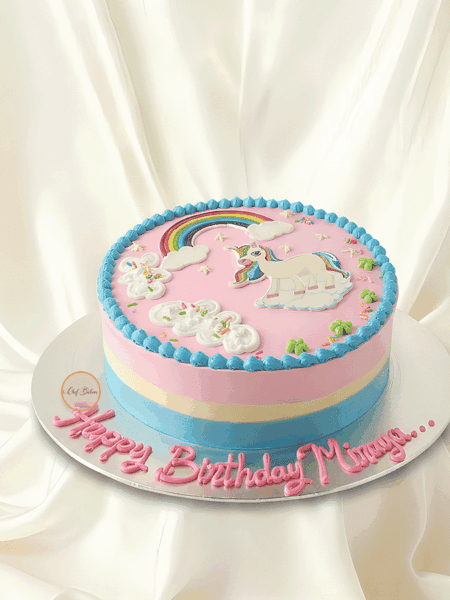 Pastel Unicorn Rainbow Cake