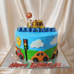 Kids Traffic Car Theme Cake