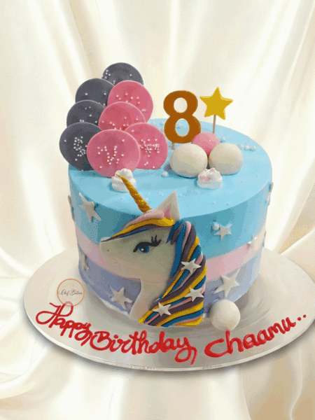 Unicorn Balloon Theme Cake