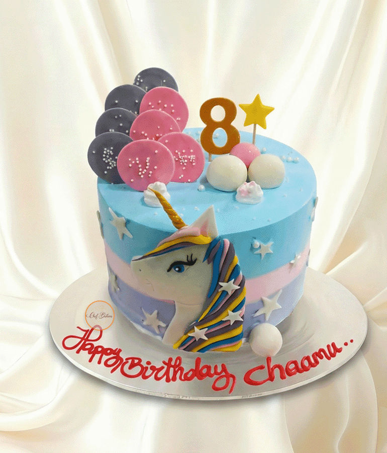 Unicorn Balloon Theme Cake