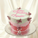 Pink Butterfly Birthday Cake