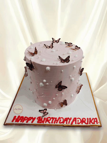 Butterfly Pearl Pink Cake