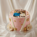 5 Years Anniversary Photo Cake | Pink Cake Design