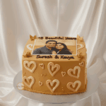 15 Years Anniversary Photo Cake | Heart Theme Cake