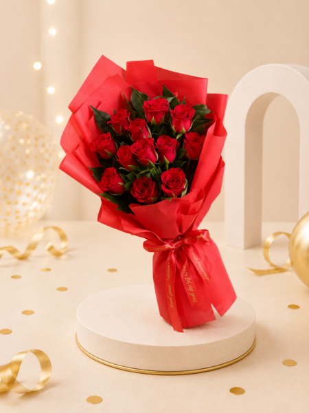 12 Red Roses Bunch