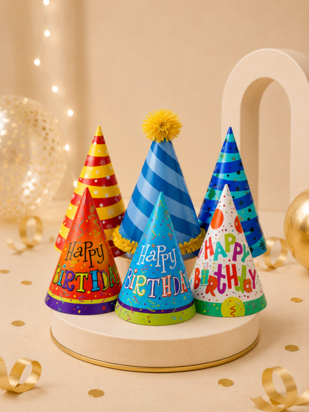 6 Birthday Caps