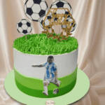 Football Fan Cake | Green Ombre Grass-Top Design