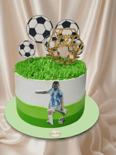 Football Fan Cake | Green Ombre Grass-Top Design