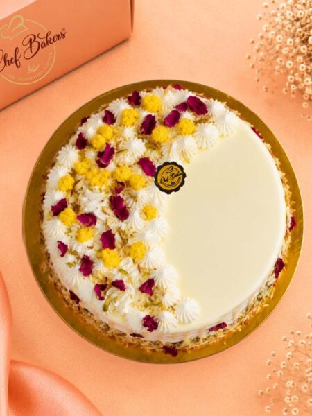 Kesar Rasmalai Cake top view