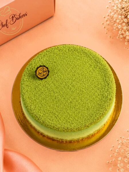 Matcha Baked Cheesecake top view