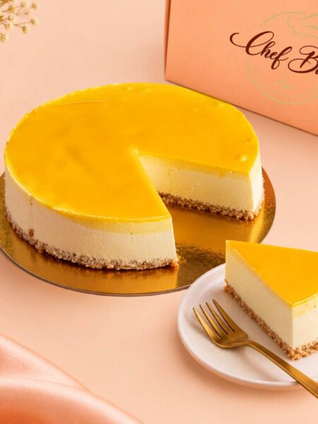 Mango Cheesecake with one slice