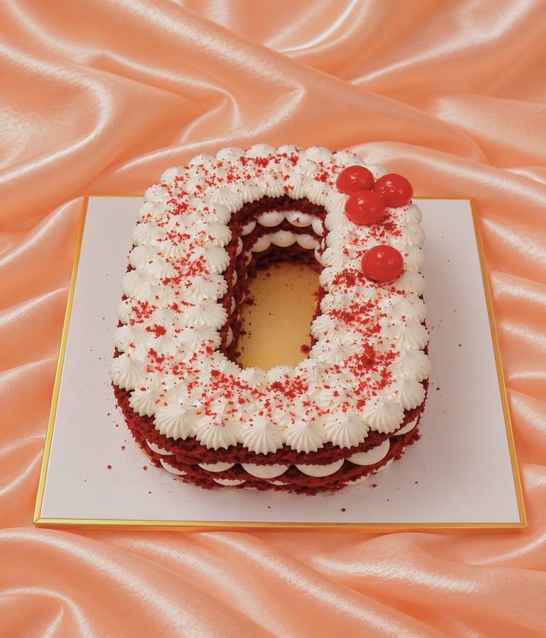 Red Velvet Number 0 Cake
