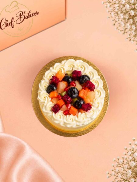 mix fruit bento cake top view