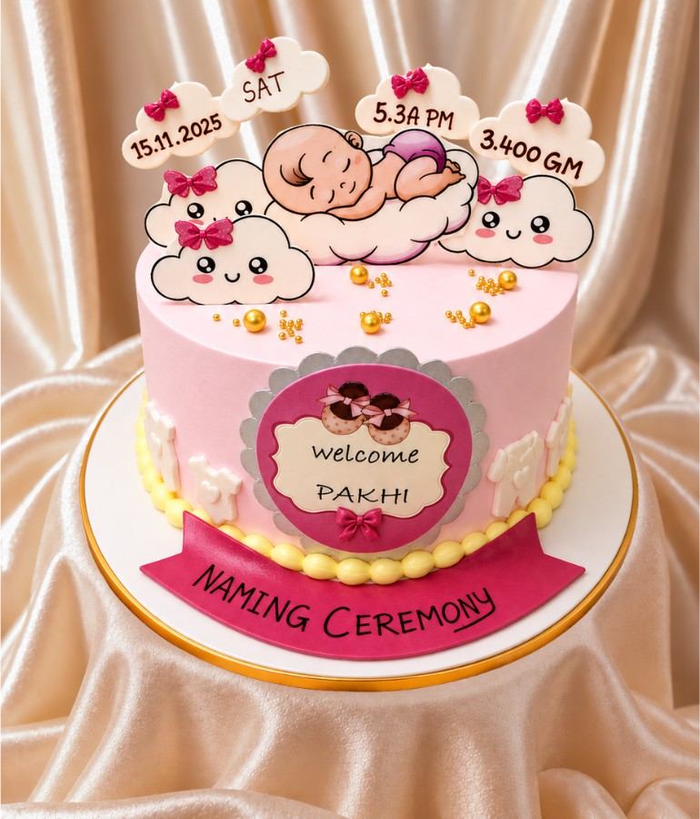Baby Naming Ceremony Cake
