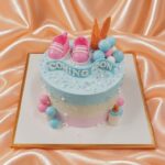 Elegant Coming Soon Baby Shower Cake