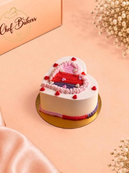 Sweet hearts bento cake top view2