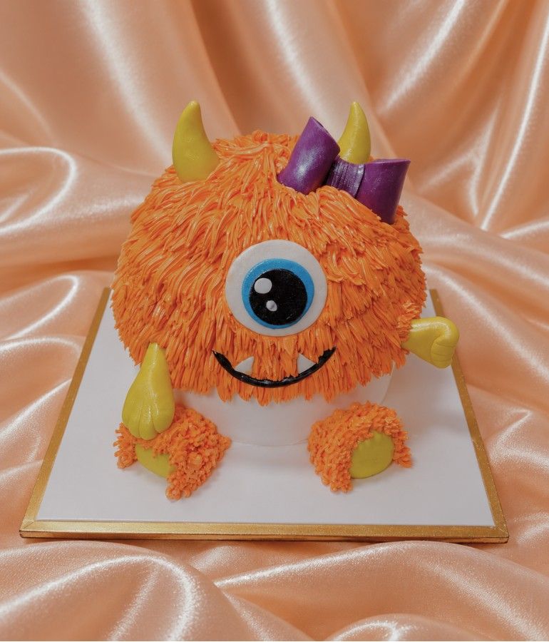 Cute Orange Monster Cake